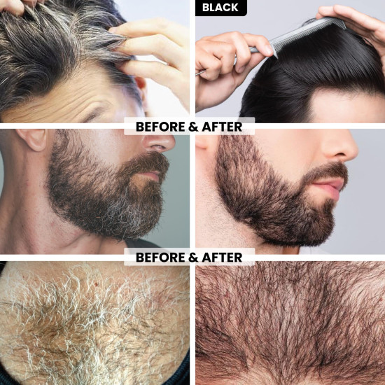 VIP Hair Color Shampoo 20 ml (Pack of 7) | 3 in 1 Hair Dye shampoo | Ammonia Free | Grey Coverage | Travel Size (Natural Black)