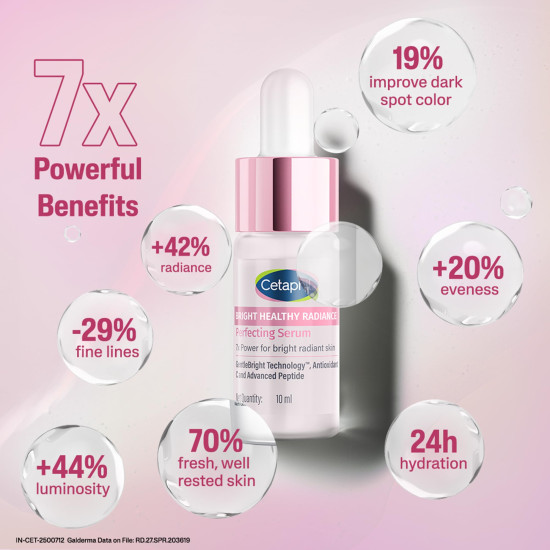 CETAPHIL Bright Healthy Radiance Perfecting Serum | 10ml | GentleBright Technology™ with Antioxidant C and Advanced Peptide | 7x POWER for Radiant Sensitive Skin | Fragrance Free