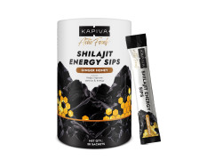 Kapiva Shilajit Energy Sips | With 100% Pure Shilajit/Shilajeet | 250mg Shilajit/Stick | Boosts Energy & Stamina | 30 Sachets | Ginger Honey Flavour (30 N)