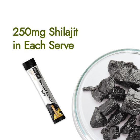 Kapiva Shilajit Energy Sips | With 100% Pure Shilajit/Shilajeet | 250mg Shilajit/Stick | Boosts Energy & Stamina | 30 Sachets | Ginger Honey Flavour (30 N)