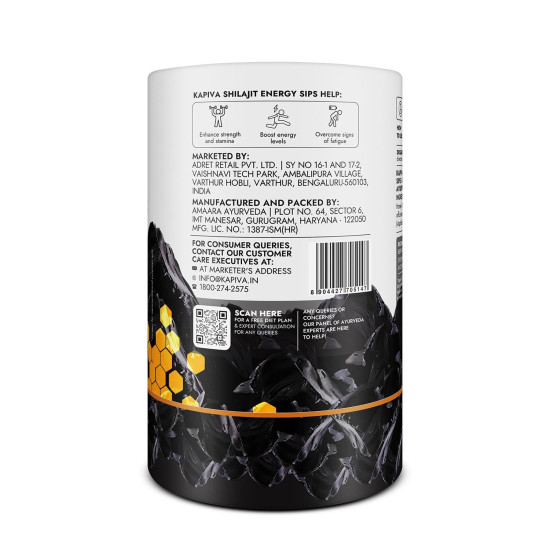 Kapiva Shilajit Energy Sips | With 100% Pure Shilajit/Shilajeet | 250mg Shilajit/Stick | Boosts Energy & Stamina | 30 Sachets | Ginger Honey Flavour (30 N)