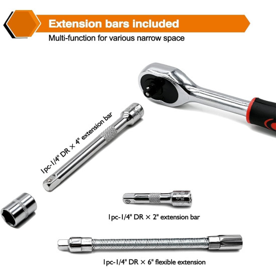 OPTIFINE Tool Kit 46 Tool Kit Tool Kit for Home Use Tools Kit Spanner Set Socket Set Wrench Set Tools Set Hand Tools Bike Tool Kit Set Socket Wrench Set Spanner Set All Size Tool Kit Goti Pana Set - Box End (41 IN 1)