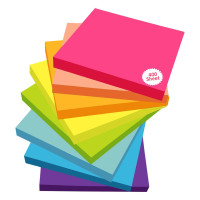 Cubic Multicolour Sticky Notes – 400 Sheets | 5 Bright Colours (80 Sheets Each) | Self-Adhesive, Removable & Residue-Free Memo Pads | Ideal for Notes, Reminders, Planning, Study & Office Use