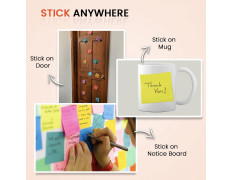 Cubic Multicolour Sticky Notes – 400 Sheets | 5 Bright Colours (80 Sheets Each) | Self-Adhesive, Removable & Residue-Free Memo Pads | Ideal for Notes, Reminders, Planning, Study & Office Use