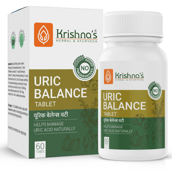 Krishna's Uric Balance Tablets – Advanced Uric Acid Support & Joint Health Formula, 60 Tablets (Pack of 1)