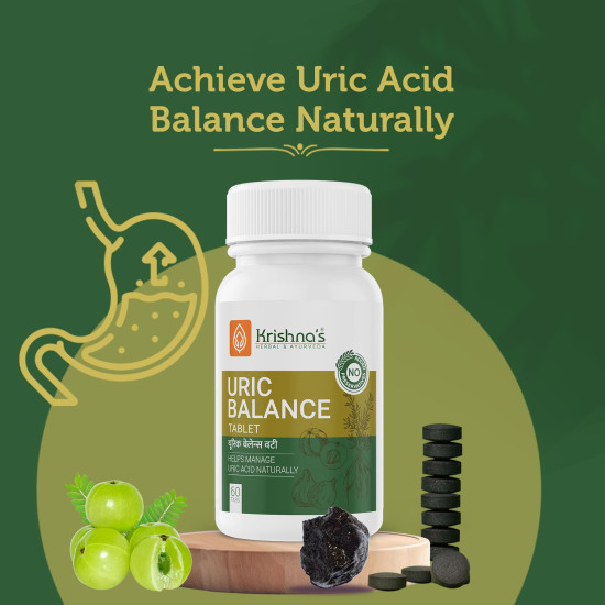 Krishna's Uric Balance Tablets – Advanced Uric Acid Support & Joint Health Formula, 60 Tablets (Pack of 1)