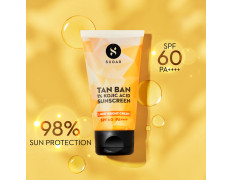 SUGAR Cosmetics Tan Ban 1% Kojic Acid Sunscreen SPF60 ++++ | 1% Peptide Complex | Barrier Repair | No White Cast | 50ml