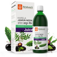 Krishna's Karela Jamun Neem Juice - 1000 ml | Blend Of Fresh Karela, Neem Juice & Jamun Seeds Ayurvedic Solution For Balancing Sugar Levels - (Pack of 2)