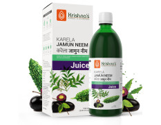 Krishna's Karela Jamun Neem Juice - 1000 ml | Blend Of Fresh Karela, Neem Juice & Jamun Seeds Ayurvedic Solution For Balancing Sugar Levels - (Pack of 2)