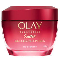 Olay Cream Regenerist Super Collagen Peptides Moisturizer For Firmer & Lifted Skin, Visibly Reduces 5 Signs Of Ageing, Luxuriously Soft Texture, All Skin Types Including Sensitive Skin, 45Gm