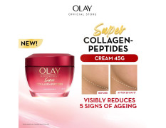 Olay Cream Regenerist Super Collagen Peptides Moisturizer For Firmer & Lifted Skin, Visibly Reduces 5 Signs Of Ageing, Luxuriously Soft Texture, All Skin Types Including Sensitive Skin, 45Gm