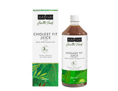 Kapiva Cholest Fit Juice | Modern Ayurvedic Cholesterol Care | 1000 ML X 1 Month Pack | 6 Herbs - Arjuna Chhaal, Garlic, Apple Cider Vinegar| Helps Reduce Cholesterol