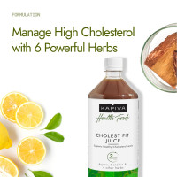 Kapiva Cholest Fit Juice | Modern Ayurvedic Cholesterol Care | 1000 ML X 1 Month Pack | 6 Herbs - Arjuna Chhaal, Garlic, Apple Cider Vinegar| Helps Reduce Cholesterol