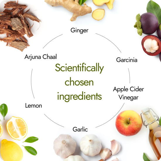 Kapiva Cholest Fit Juice | Modern Ayurvedic Cholesterol Care | 1000 ML X 1 Month Pack | 6 Herbs - Arjuna Chhaal, Garlic, Apple Cider Vinegar| Helps Reduce Cholesterol