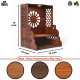 Gift Kya De Wooden Temple for Home | Pooja Mandir with LED Light, Drawer & Shelves | Wall Mounted or Tabletop Mandir with OM Logo (DIY - H-15 x L-12 x W-10.5 Inch) (Traditional)