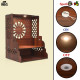 Gift Kya De Wooden Temple for Home | Pooja Mandir with LED Light, Drawer & Shelves | Wall Mounted or Tabletop Mandir with OM Logo (DIY - H-15 x L-12 x W-10.5 Inch) (Traditional)