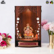 Gift Kya De Wooden Temple for Home Wall Mounted | LED Light Compact Pooja Mandir for Office, Flat, Living Room | Minimal Design Pooja Stand (DIY- H-16 x L-10 x W-7 Inch) (Modern Glow)