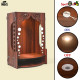 Gift Kya De Wooden Temple for Home Wall Mounted | LED Light Compact Pooja Mandir for Office, Flat, Living Room | Minimal Design Pooja Stand (DIY- H-16 x L-10 x W-7 Inch) (Modern Glow)