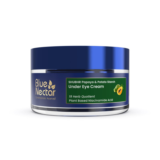 Blue Nectar Under Eye Cream for Dark Circles for Women | Natural Niacinamide Cream from Papaya & Potato | Effective for Wrinkles, Fine Lines & Puffiness (19 Herbs, 15gm)