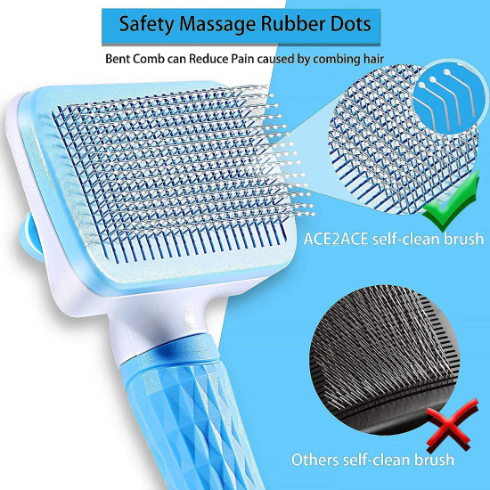 Style Keepers 5-in-1 Pet Grooming Kit for Dogs & Cats – Includes Self Cleaning Brush, Cat Comb, Silicone Bath Scrubber, Flea Comb & Nail Clipper | Grooming Tools for All Hair Types | Dog Brush Kit