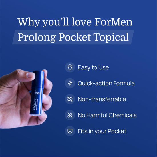 ForMen Prolong Topical Spray for Men (8 ml) | Easy-to-Use & Carry | Pocket Size | Body Safe Spray (PACK OF 1)
