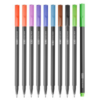 Linc Fineliner Marker Pens, 0.4 mm Tip, Multicolor, Pack of 10