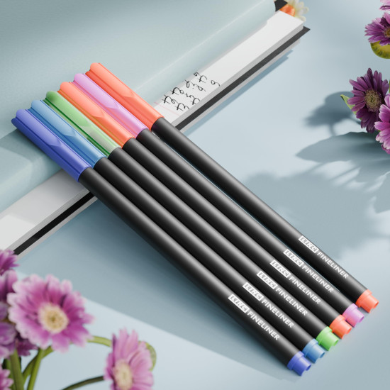 Linc Fineliner Marker Pens, 0.4 mm Tip, Multicolor, Pack of 10 Linc Fineliner Marker Pens, 0.4 mm Tip, Multicolor, Pack of 10