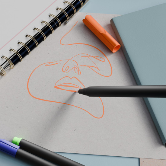 Linc Fineliner Marker Pens, 0.4 mm Tip, Multicolor, Pack of 10 Linc Fineliner Marker Pens, 0.4 mm Tip, Multicolor, Pack of 10