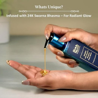 Blue Nectar Gold Swaran Bhasam Face Wash for Glowing Skin | Ayurvedic Gentle Cleanser for Oily & Dry Skin | Daily Face Wash for Women & Men (10 Herbs, 200 ml)