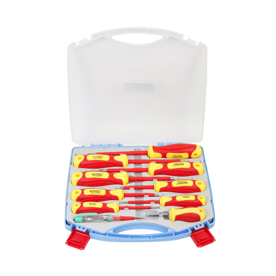 Spartan 10 in1 Insulated Screwdriver Set | Electrician Tools Kit | with Interchangeable Blades for Appliance Repair, DIY Electrical Projects, Electronics Repair (Pack of 1)