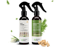 Avimee Herbal Rosemary Water & Rice Water Combo | Hair Growth Spray + Skin Toner | With Natural Extracts | For Dandruff, Frizz & Glowing Skin