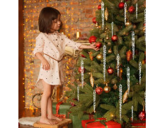 VRB Dec 20 pcs Christmas Crystal Decorations Acrylic Xmas Tree Icicle Hanging Ornaments,Hanging Decorations/Christmas Tree Decoration Items (20 Pcs - Iced Crystal Hanging)