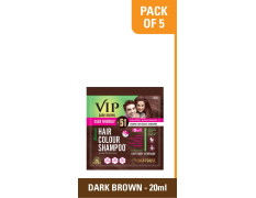 VIP Hair Colour Shampoo dark brown | grey hair coverage in 15 minutes, 20ml (pack of 5)