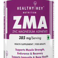 HealthyHey Nutrition ZMA and Zinc Supplement for Men & Women | Zinc and Magnesium Aspartate Supplements | Zinc tablets May Support Muscle Recovery and Sleep Quality (60 Tablets)
