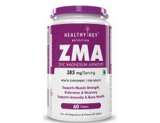 HealthyHey Nutrition ZMA and Zinc Supplement for Men & Women | Zinc and Magnesium Aspartate Supplements | Zinc tablets May Support Muscle Recovery and Sleep Quality (60 Tablets)