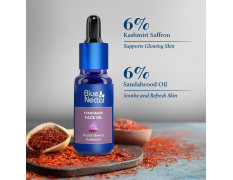 Blue Nectar Rose Quartz Gua Sha for Face with Kumkumadi Oil | Natural Face Massager and Face Serum for Women & Men (30ml, 1 Rose Quartz Gua Sha Stone)