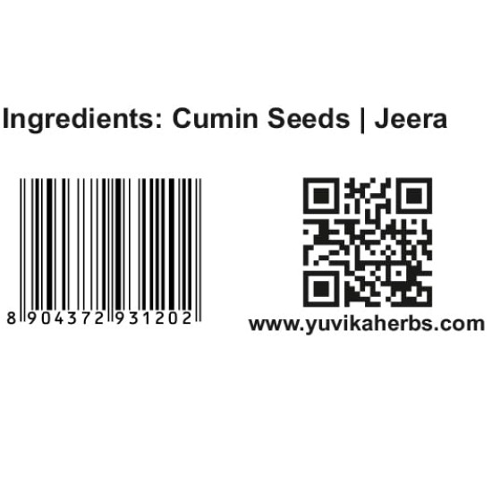 Yuvika Jeera Safed - Cuminum Cyminum - White Cumin Seeds 100 Grams