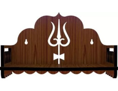 HOMEWEY DECOR Wooden Wall Mounted Pooja Mandir for Home & Office – Handcrafted Temple with Luxurious Finish, Supports Heavy Idols, Decorative Home Temple (8x8x6 Inches)