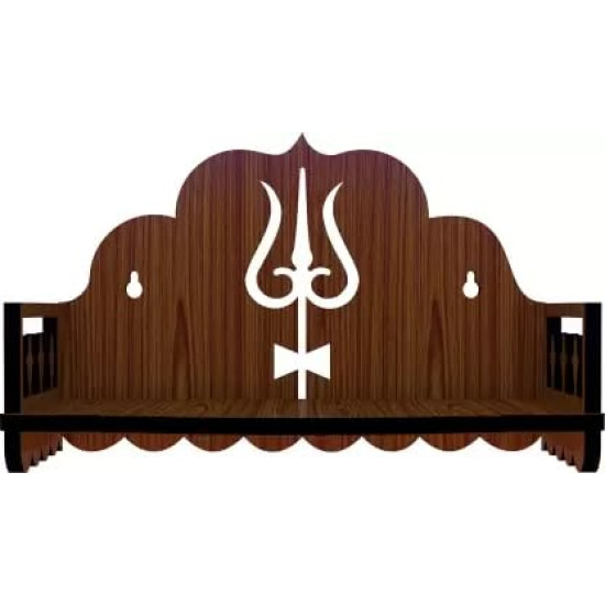 HOMEWEY DECOR Wooden Wall Mounted Pooja Mandir for Home & Office – Handcrafted Temple with Luxurious Finish, Supports Heavy Idols, Decorative Home Temple (8x8x6 Inches)