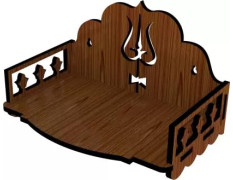 HOMEWEY DECOR Wooden Wall Mounted Pooja Mandir for Home & Office – Handcrafted Temple with Luxurious Finish, Supports Heavy Idols, Decorative Home Temple (8x8x6 Inches)