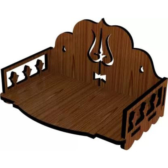 HOMEWEY DECOR Wooden Wall Mounted Pooja Mandir for Home & Office – Handcrafted Temple with Luxurious Finish, Supports Heavy Idols, Decorative Home Temple (8x8x6 Inches)