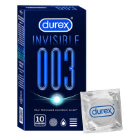 Durex Invisible 003 Condoms 10S | Micro Thin Condom for Maximum Sensations