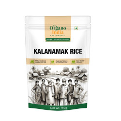 Organo India Gorakhpur Low Glycemic Kala namak Rice Gold (Ancient) | Farm Sourced | Pure Materials | No Chemicals or Added Color | Quality Rice (750 Gram)