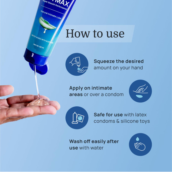 ForMen Water-Based Intimate Lube Gel with Aloe Vera | Lubricant Gel Men & Women | Non-Sticky, Long-Lasting, Anti-Stain & Skin-Friendly - 60 ml (Pack of 1) ForMen Water-Based Intimate Lube Gel with Aloe Vera | Lubricant Gel Men & Women | Non-Sticky, Long-Lasting, Anti-Stain & Skin-Friendly - 60 ml (Pack of 1)