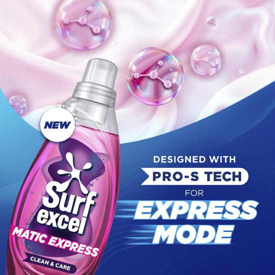 Surf Excel Matic Express Liquid Detergent | Express Clean with 2X Care Action 2ltr pouch