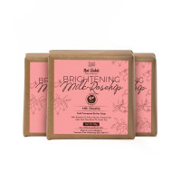 Nat Habit Milk Rosehip Bath Soap with Lactic Acid, Kokum Butter|Cold Processed for Skin Brightening, Anti-Aging & Anti-Acne | Moisturizing Milk Soap, Gentle Exfoliation | Pack of 3 X 125g