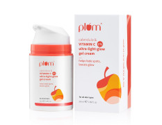 Plum 1% Vitamin C Ultra-Light-Glow Gel Cream with Calendula | Fades Dark Spots, Boosts Glow, Deeply Hydrates | Lightweight, Non-Greasy Face Moisturizer | All Skin Types | for Women and Men | 50g
