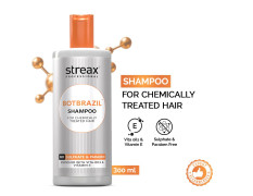 Streax Professional BotBrazil Shampoo,300 ml for Keratin, Nanoplasty, & Smoothening, Sulphate & Paraben-Free Shampoo for Women & Men, Enriched with Vita Oils Nourishes Chemically Treated Hair