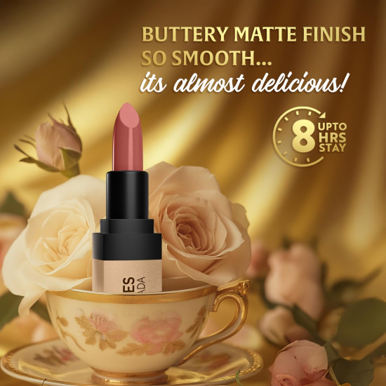 FACES CANADA Comfy Matte Velvet Touch Lipstick - Tea Rose 16, 4.2g | Velvety Matte Finish | 8HR Longstay | Intense Colour | Hydrating Lips | Smooth Application | Foodproof & Crackproof
