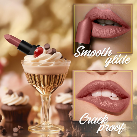 FACES CANADA Comfy Matte Velvet Touch Lipstick - Fierce Brown 17, 4.2g | Velvety Matte Finish | 8HR Longstay | Intense Colour | Hydrating Lips | Smooth Application | Foodproof & Crackproof